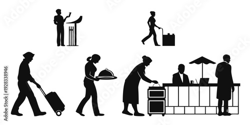 Diverse group of people engaged in various activities and professions Vector