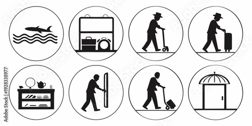 Icons depicting various activities and objects for a community safety awareness campaign Vector
