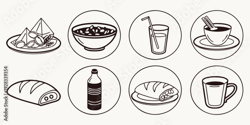 A variety of food and drink items that should be avoided during pregnancy Vector