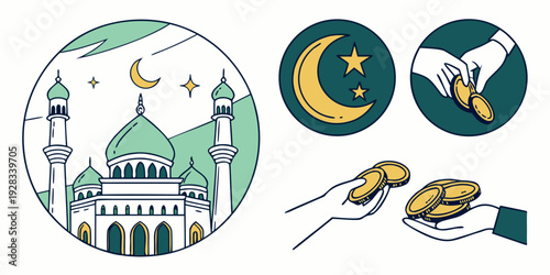 Diverse cultural symbols and objects representing various traditions and beliefs Vector