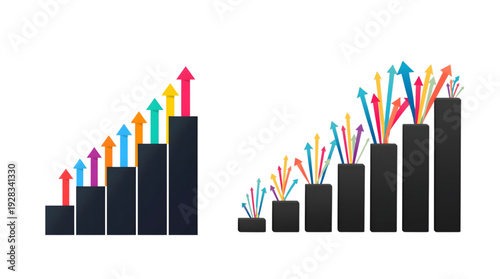 Comparing growth trends a visual representation of increasing data sets