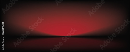 Abstract gradient podium background. Empty red 3D studio background. Clean scene for product presentation mockup template. eps 10