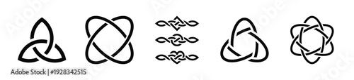Celtic knots icon set. Set of Celtic knots, infinite and meditation icon set - Stock Vector 