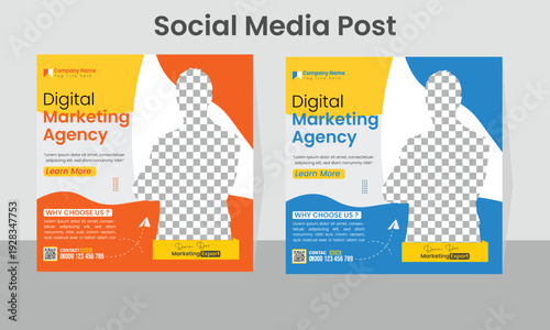 Digital marketing social media post template and Social media ads vector templates fully editable for corporate social media. Instagram post