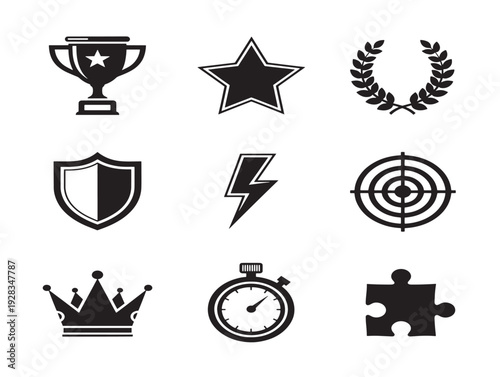 Notable achievement icons collection for stunning recognition visuals