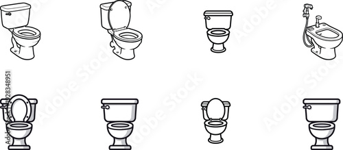 Gemini said

commode icon set featuring medical symbols  a light vector design illustration for bar objects