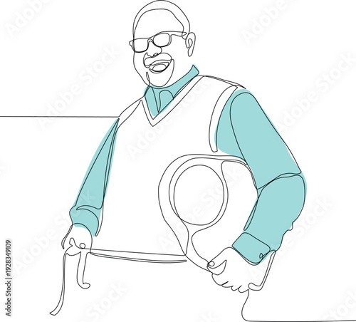 Minimal Man Figure on Fitness Ball