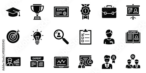 Business and education icons set