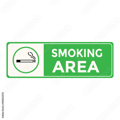 Official Green and White Designated Smoking Area Sign