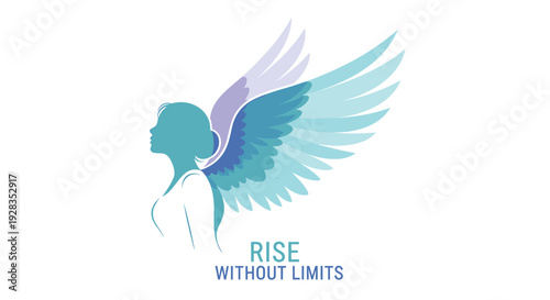 Motivational winged human logo, Rise Without Limits