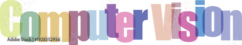 Computer Vision Text Vector with Overlapping Colorful Letters