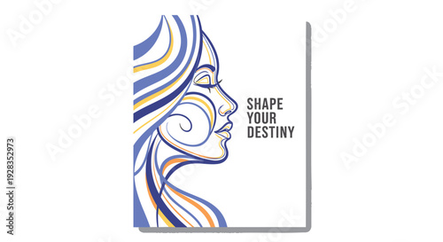 Inspirational woman face vector illustration