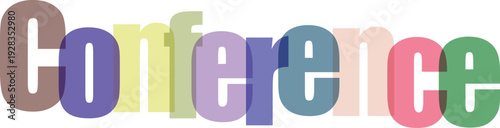 Conference Word Transparent Overlapping Multicolored Text