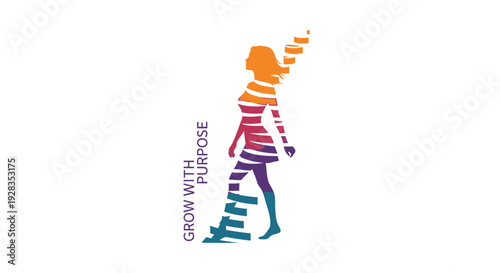 Growth mindset colorful woman icon