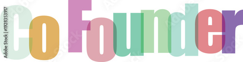 Colorful Overlapping Text Co-Founder Vector Illustration