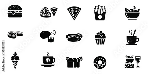 food and drink icon set.