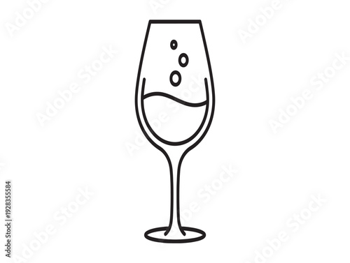Wallpaper Mural A simple line drawing of a wine glass with three bubbles rising Torontodigital.ca
