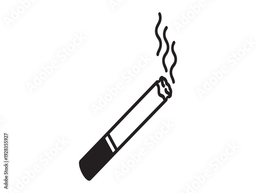 A simple line drawing of a cigarette with smoke