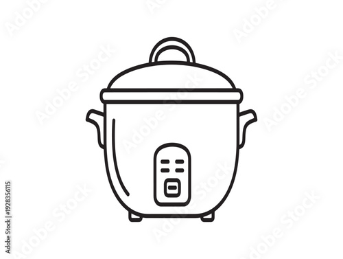 Wallpaper Mural A simple line drawing of a digital rice cooker with a lid and control panel Torontodigital.ca
