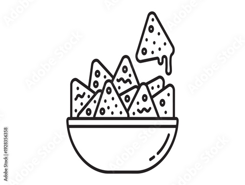 Wallpaper Mural A bowl of triangular food items with dots and lines Torontodigital.ca