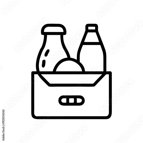 Breakfast Crate With Bottle for web and graphic design