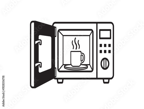 Wallpaper Mural A microwave oven with a steaming cup of coffee inside Torontodigital.ca