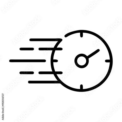 Clock With Fast Speed Lines for web and graphic design
