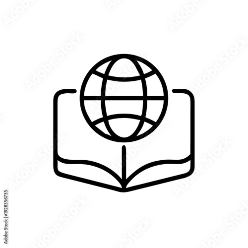 Closed Book With Globe for web and graphic design