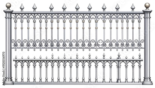 Ornate Iron Fence - A Detailed Architectural Element.