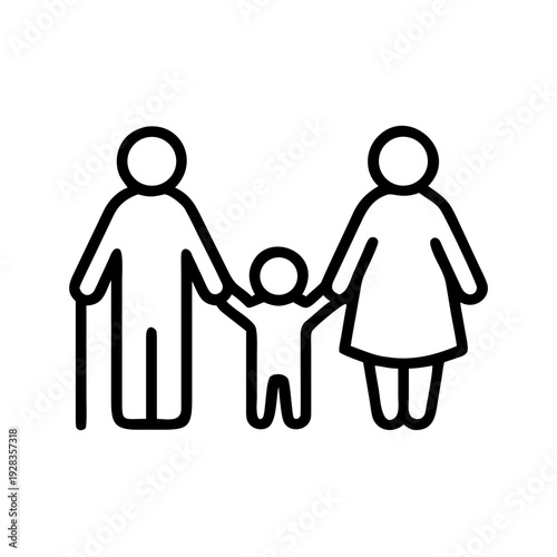 Elderly Couple With Child for web and graphic design