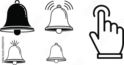 Notification icons with hand cursor