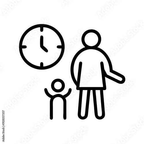 Elderly Person With Clock And Child for web and graphic design