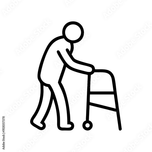 Elderly Person With Walker for web and graphic design