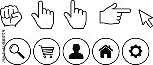 A set of 8 icons representing various actions and settings