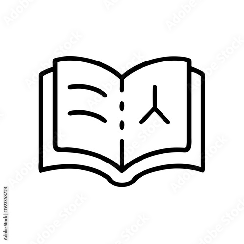 Open Book With Clock for web and graphic design