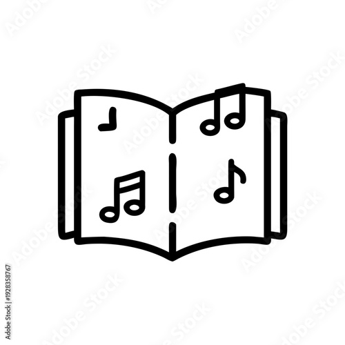Open Book With Music Notes for web and graphic design