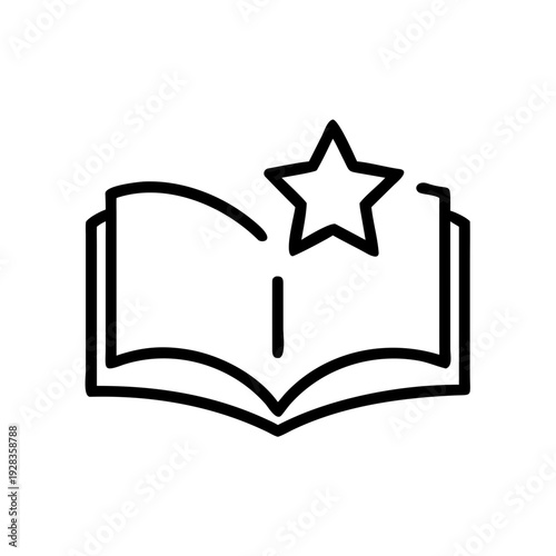 Open Book With Star for web and graphic design