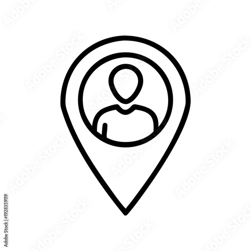 Person Inside Map Pin for web and graphic design