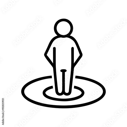 Person Standing On A Location Circle for web and graphic design