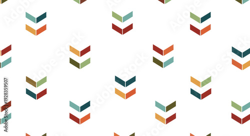 Geometric chevron pattern with muted colors on white background, abstract vector illustration