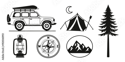 Camping adventure with friends and family in the great outdoors Vector