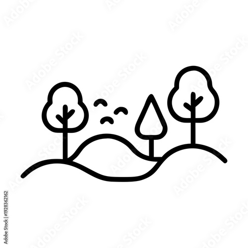 Trees Landscape for web and graphic design