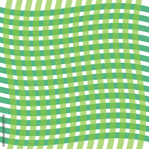Geometric pattern composed of green and white diagonal stripes forming a grid-like design