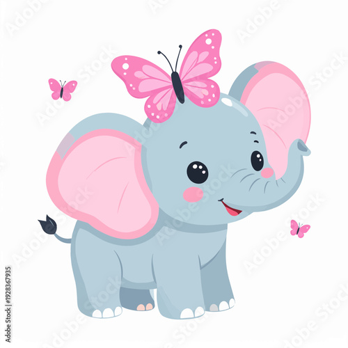 Niedlicher Elefant mit Schmetterlingsflügeln