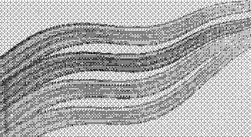 Abstract landscape with pixelated texture and layered effect dither