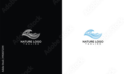 Modern Ocean Wave Logo Vector Design - Clean Nature Water Symbol for Branding.