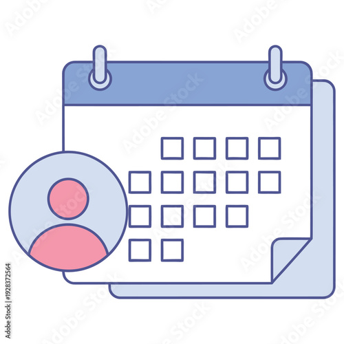 Event schedule calendar management appointment planning concept vector icon illustration editable stroke outline modern minimal flat design isolated on white background for web mobile app interface gr