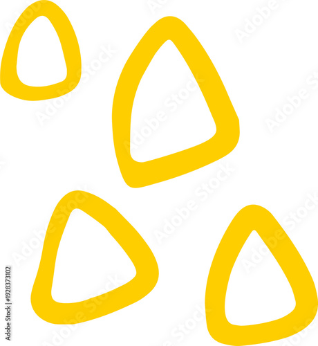 Abstract Yellow Organic Rounded Triangle Shapes Pattern