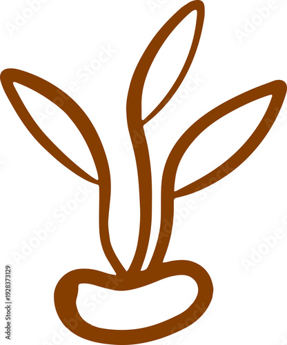 Organic Hand Drawn Plant Sprout Icon