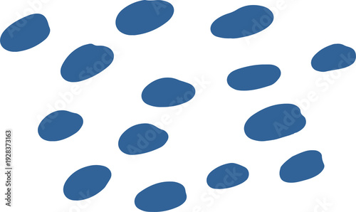 Modern Blue Abstract Organic Shapes Pattern